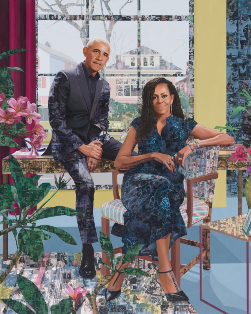 The Obamas have unveiled their first-ever commissioned portrait together.