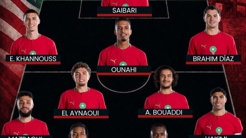 Morocco XI in the Wolrld Cup Round of 16 vs. Canada