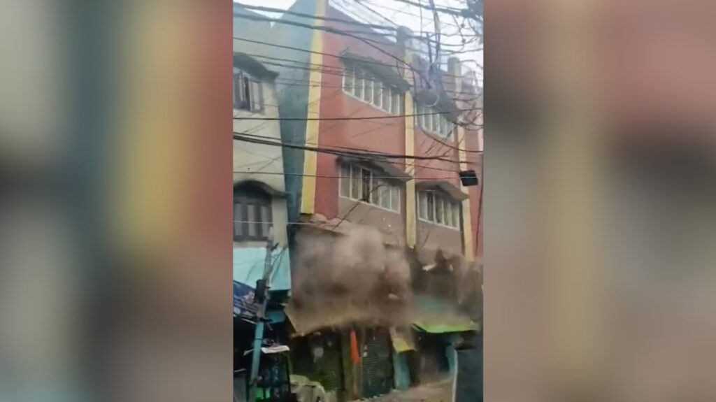 Building Collapse in Muradabad, India, After Heavy Rain Sparks Power Line Fires