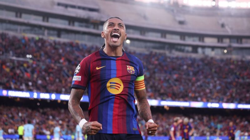 Hansi Flick calls Raphinha ‘unbelievable’ as Barcelona make him No.9 striker in 2026