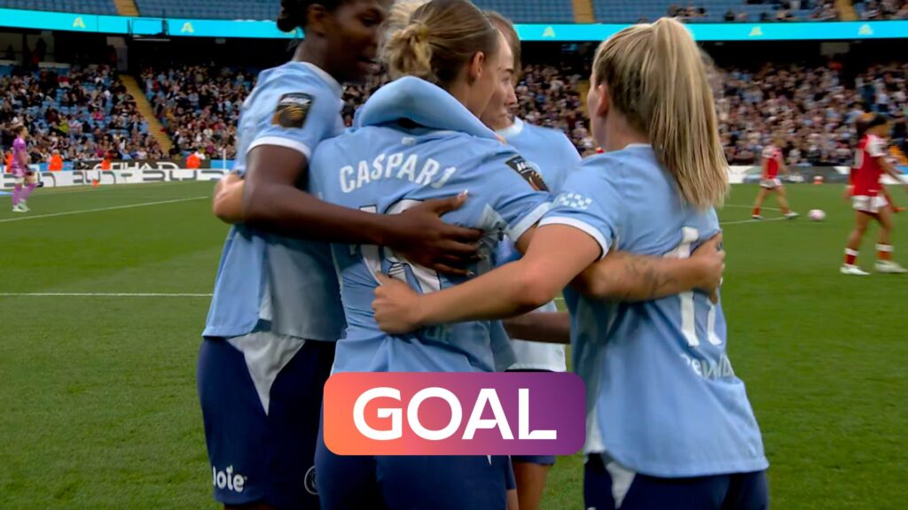 Kerstin Casparij scores leveller for Manchester City Women vs Arsenal – 2026 WSL showdown